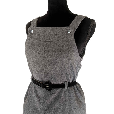 1970's Vintage Grey Pinafore Dress