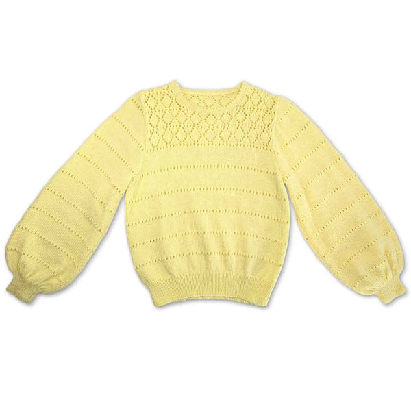 1970's Vintage Pastel Yellow Handknit Sweater