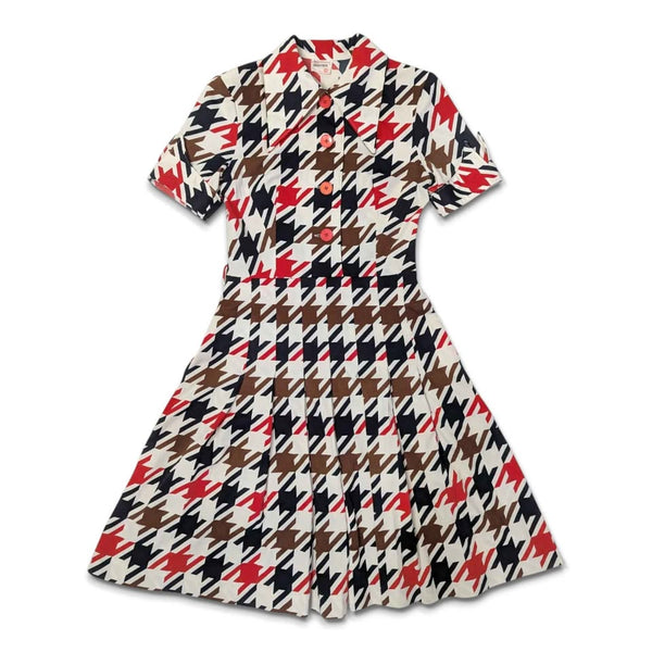 1970's Vintage Mod Houndstooth Dress