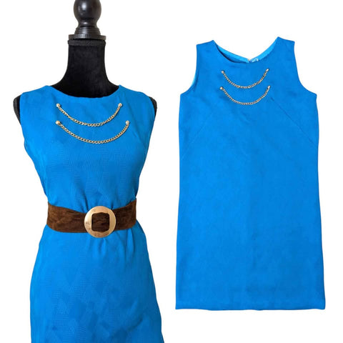 1960's Vintage Blue Mod Mini Dress