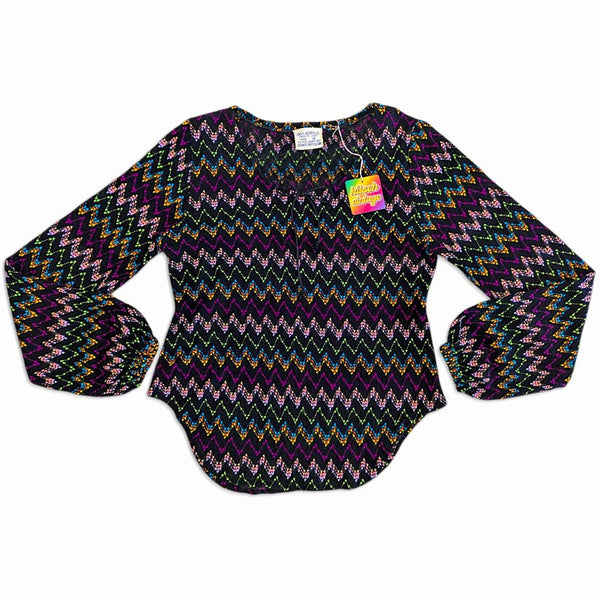 1970's Vintage Multicolour Zigzag Knit Top