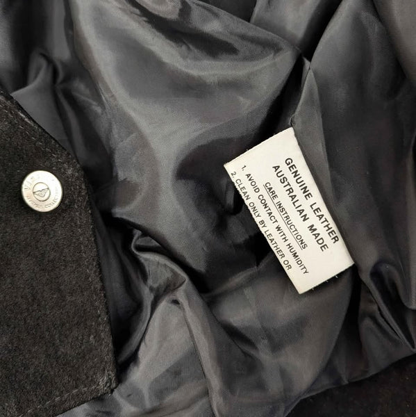 1980's Vintage Black Leather Fringe Jacket