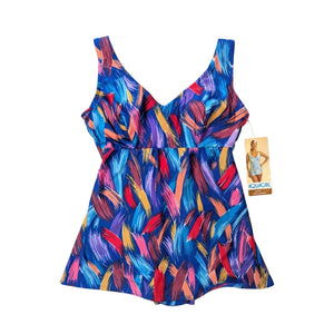 1970's Deadstock Vintage Colourful Abstract Swimsuit