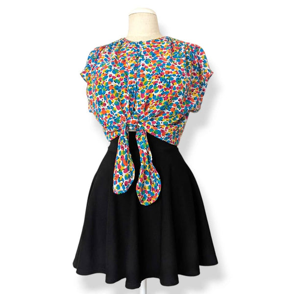 1980s Vintage Rainbow Confetti Top