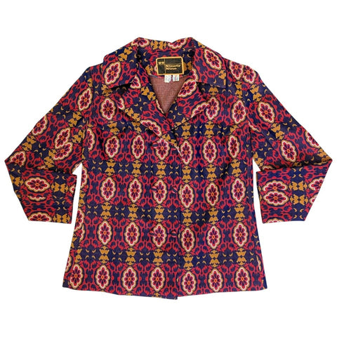 1970's Vintage Geometric Floral Crimplene Jacket