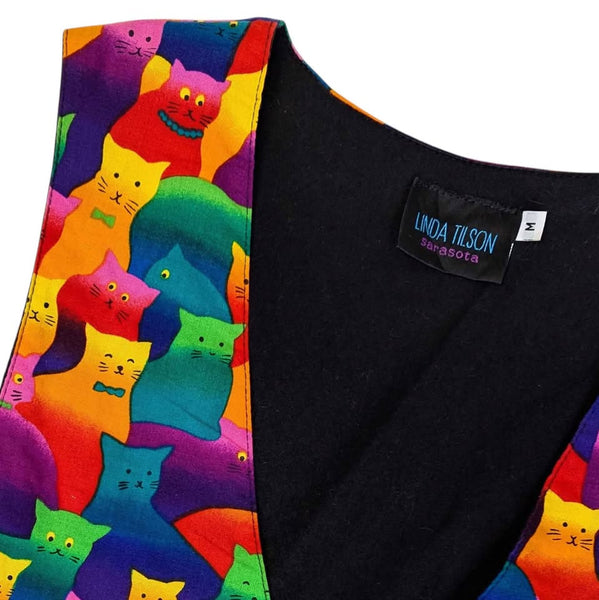 1990's Vintage Rainbow Novelty Cat Vest