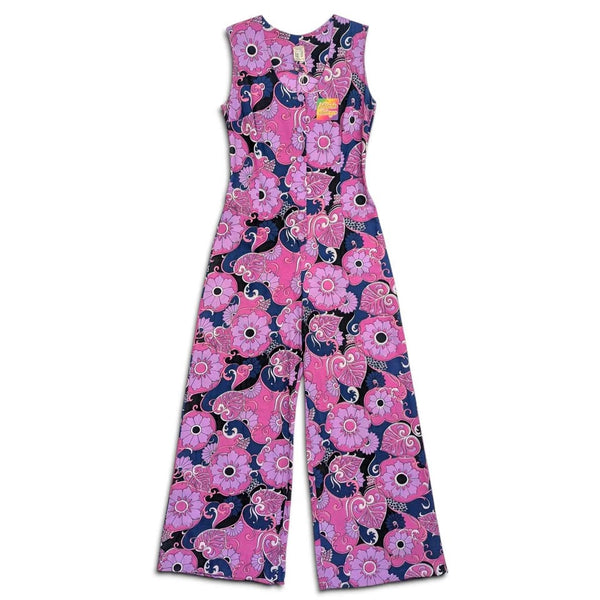 1970's Vintage Psychedelic Pink Paisley Jumpsuit
