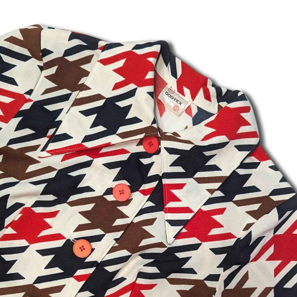 1970's Vintage Mod Houndstooth Dress