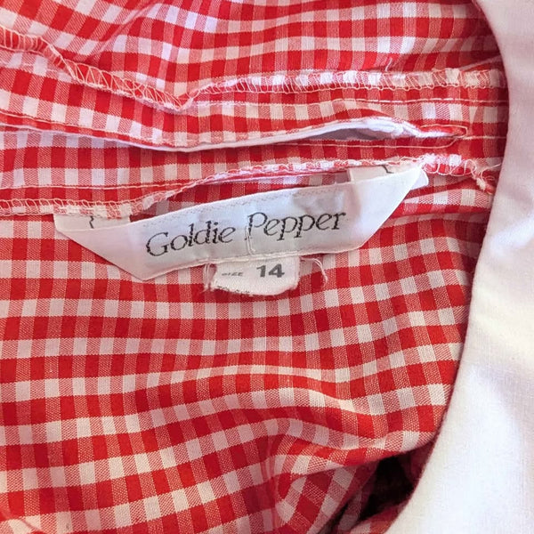 1980's Vintage Red Gingham Top