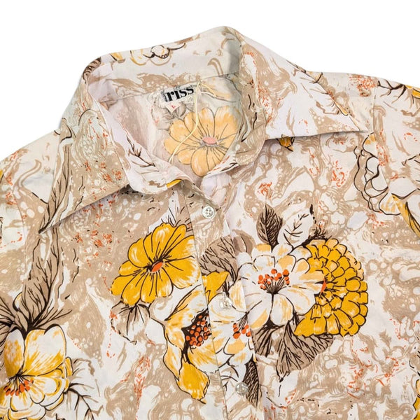 1970's Vintage Groovy Flower Power Button Up Shirt