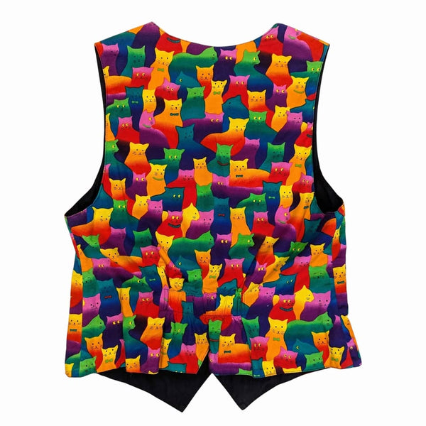 1990's Vintage Rainbow Novelty Cat Vest