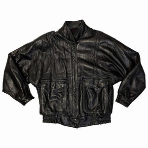 1980's Vintage Real Leather Bomber Jacket