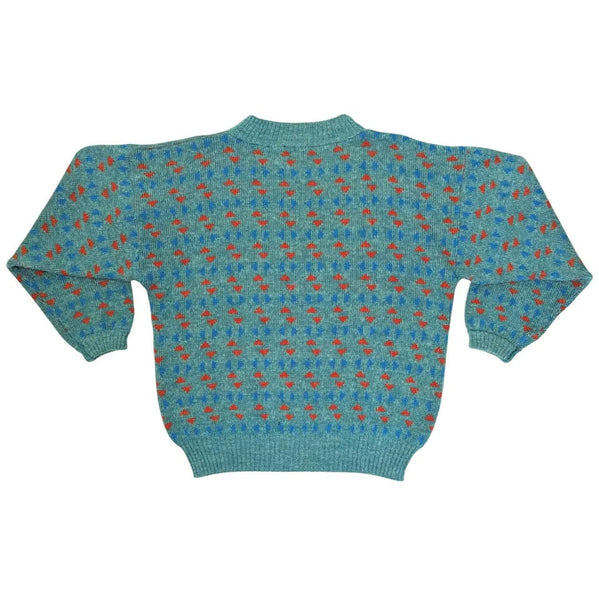 1980's Vintage Teal Geometric Sweater