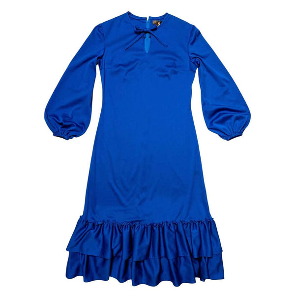 1970's Vintage Blue Midi Dress
