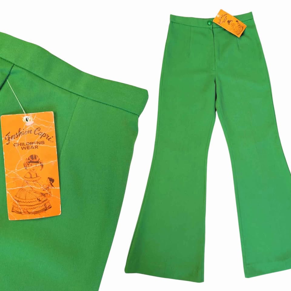 1970's Vintage Deadstock Green Flares