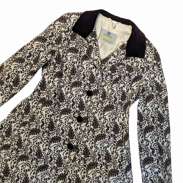 1960's Designer Vintage Brown Paisley Coat
