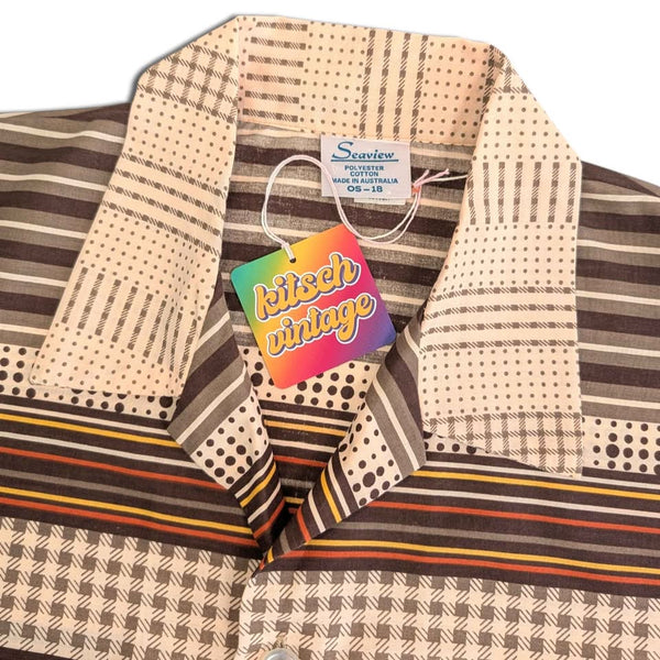 1970's Vintage Groovy Stripey Button Up Shirt
