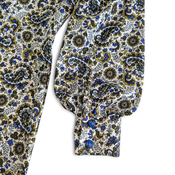 1960's Vintage Green Paisley Dress