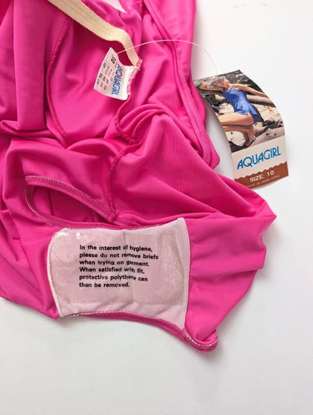 1970's Deadstock Vintage Hot Pink Swimsuit