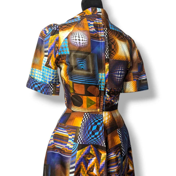 1970's Vintage Disco Print Dress