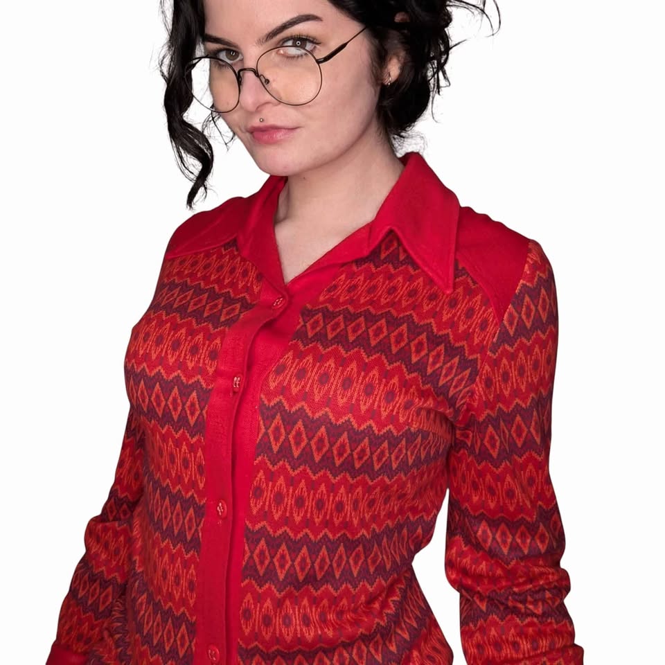 1960's / 1970's Vintage Red Winter Dress