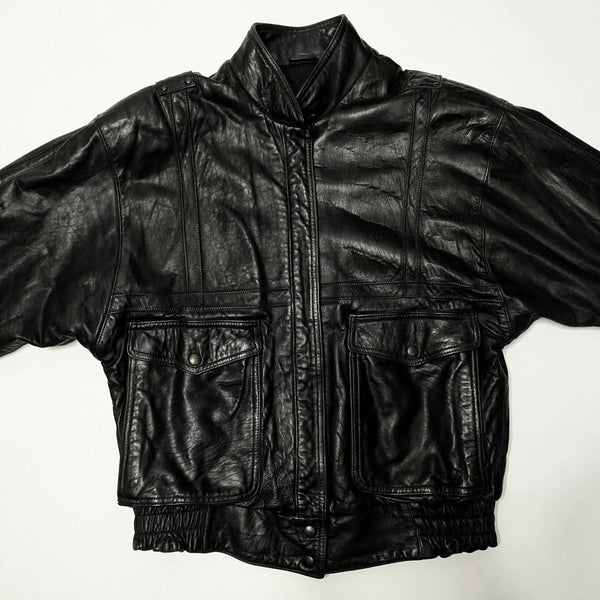 1980's Vintage Real Leather Bomber Jacket