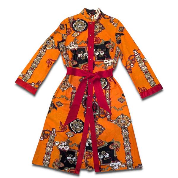 1960's Vintage Orange Psychedelic Dress