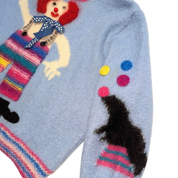 1980's Vintage Wool Novelty Clown Sweater