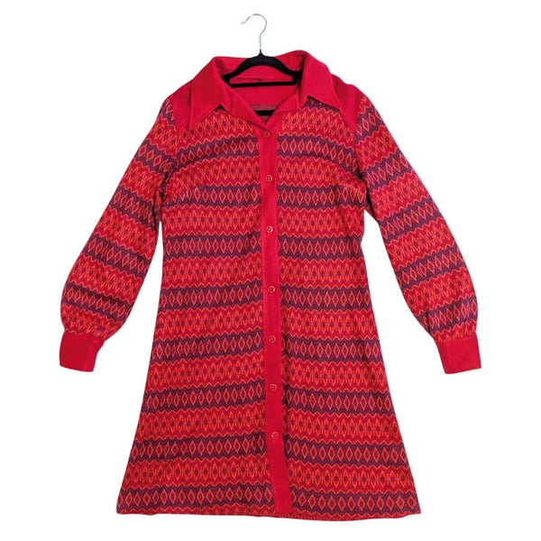 1960's / 1970's Vintage Red Winter Dress