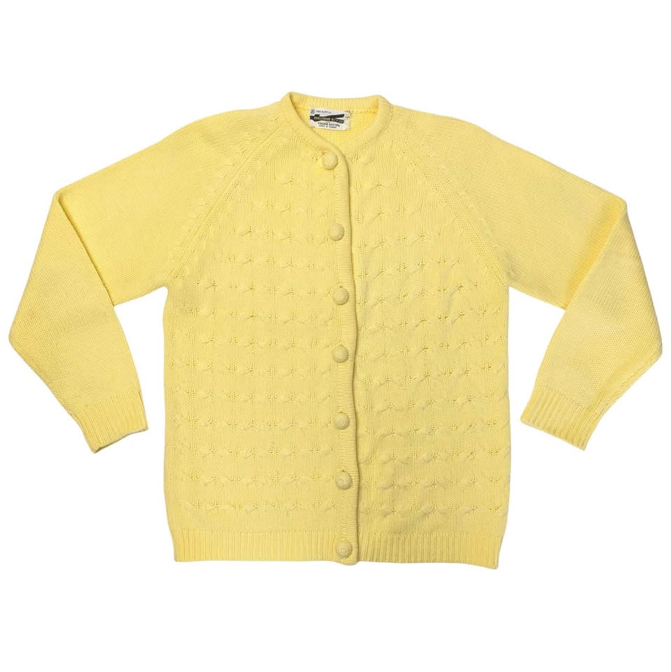 1960's Vintage Pastel Yellow Cardigan