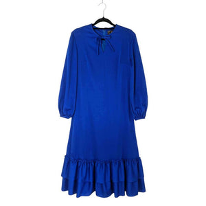 70's Vintage Royal Blue Midi Dress