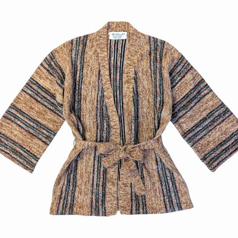 1970's Vintage Striped Brown Knit Cardigan