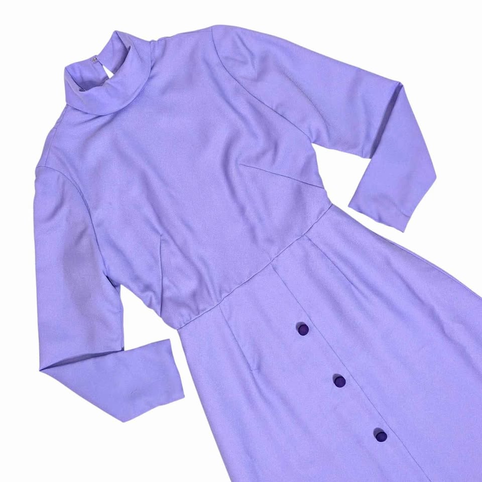 1960's Vintage Purple Mod Maxi Dress