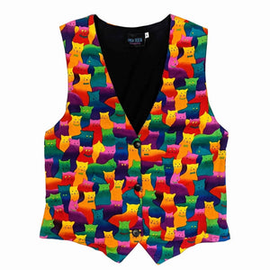 1990's Vintage Rainbow Novelty Cat Vest