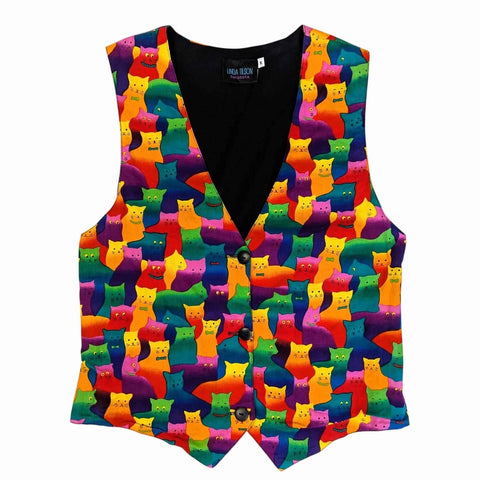 1990's Vintage Rainbow Novelty Cat Vest