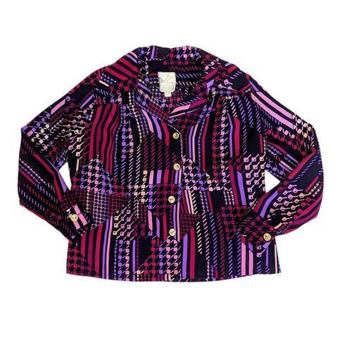 1970's Vintage Pink and Purple Geometric Shirt