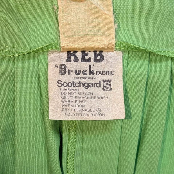 1980's Vintage Pastel Lime Green Mini Skirt