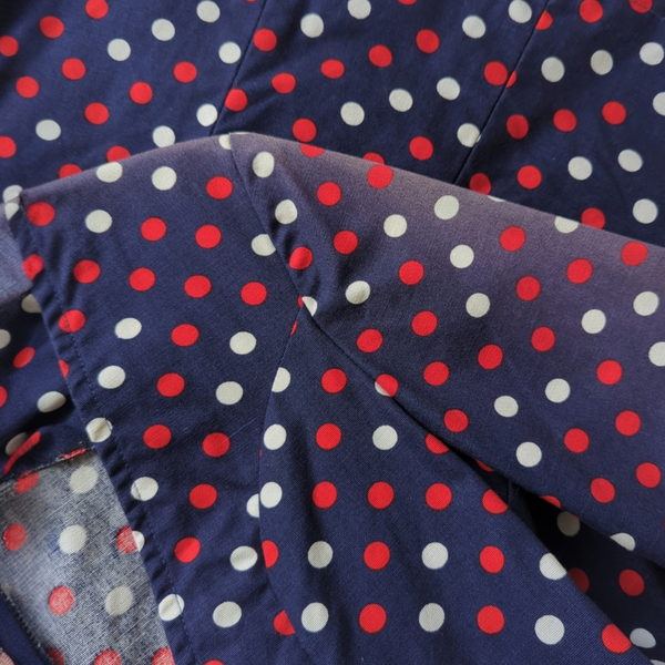1970's Vintage Spotty Navy Blue Top