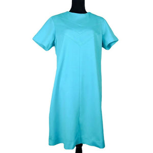 60's Vintage Plus Size Blue Mod Shift Dress Kitsch Vintage