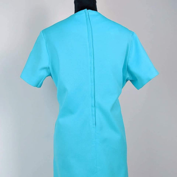 60's Vintage Plus Size Blue Mod Shift Dress Kitsch Vintage