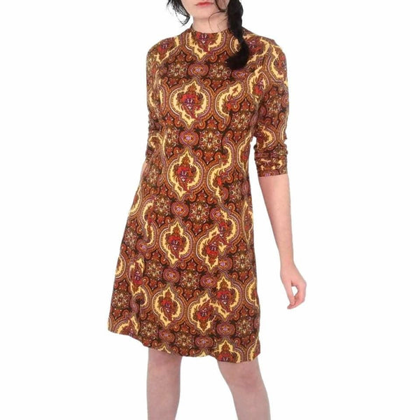 60's Vintage Psychedelic Paisley Dress Kitsch Vintage