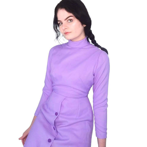 60's Vintage Purple Mod Maxi Dress kitsch-vintage.myshopify.com