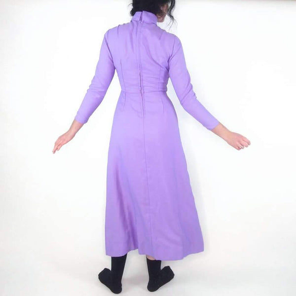 60's Vintage Purple Mod Maxi Dress Kitsch Vintage