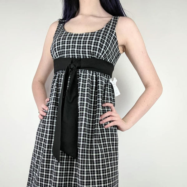 90's Deadstock Vintage Gingham Plaid Dress Kitsch Vintage