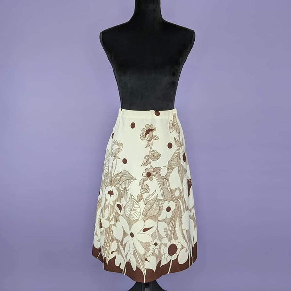 70's Vintage Groovy Floral Skirt Kitsch Vintage