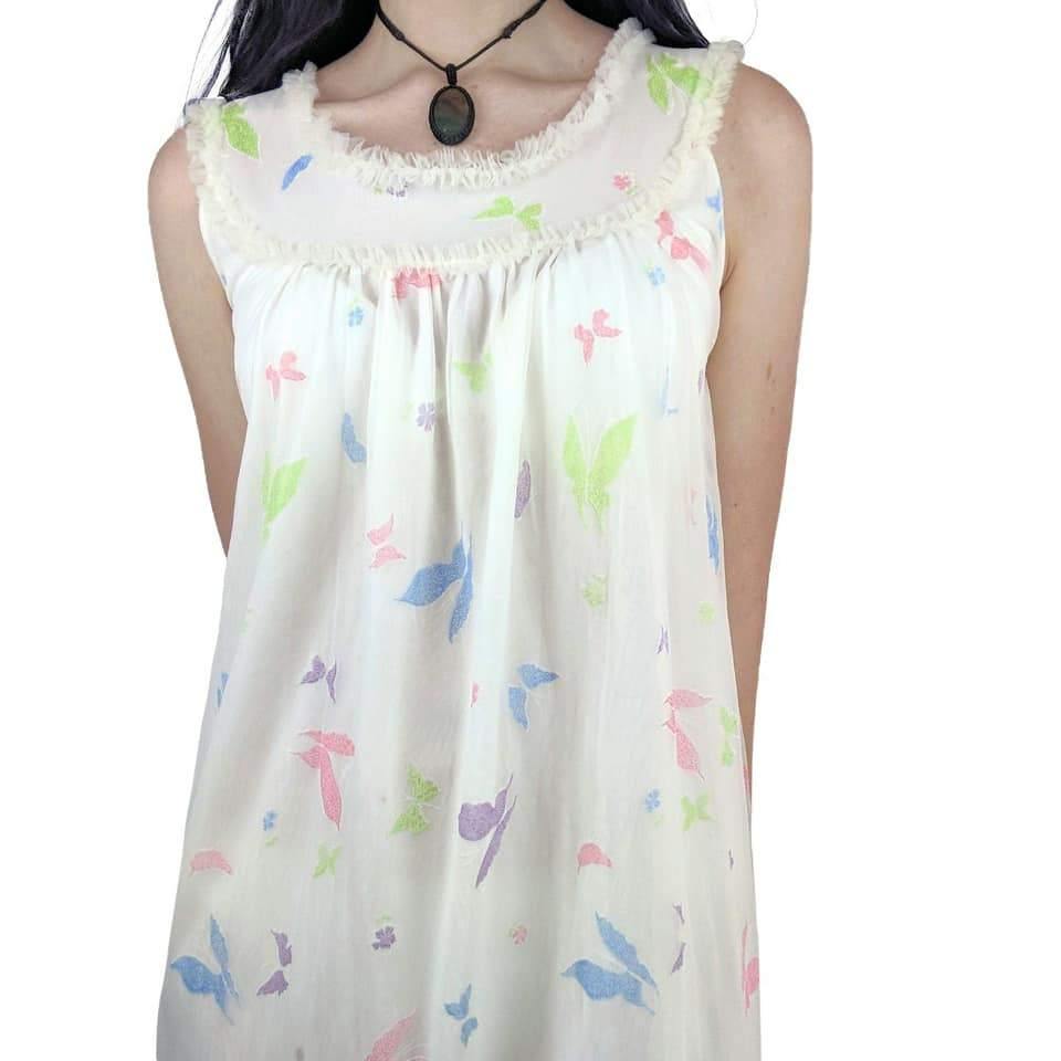 60's Vintage Deadstock Butterfly Nightie Slip Dress Kitsch Vintage