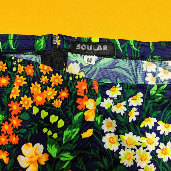 Vintage Flower Power Skirt Kitsch Vintage