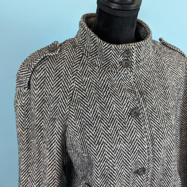 70's Vintage Herringbone Tweed Jacket Kitsch Vintage