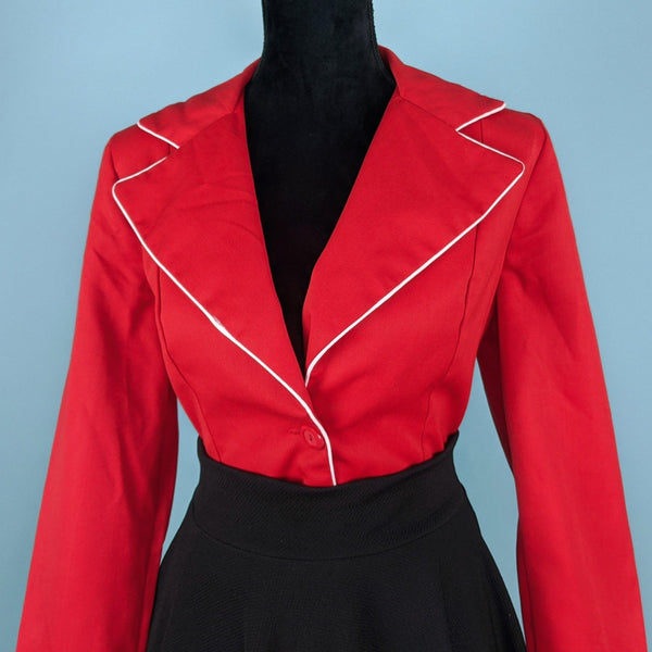 70's Vintage Red Lightweight Blazer Kitsch Vintage