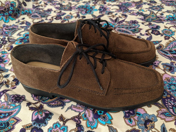 70's Vintage Brown Suede Oxford Shoes Kitsch Vintage